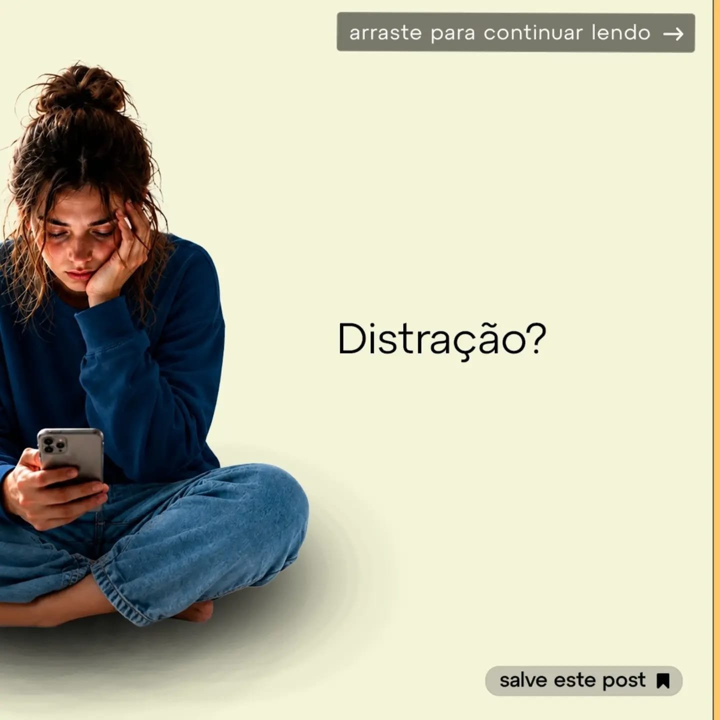 Carousel slide asking whether phone use represents distraction